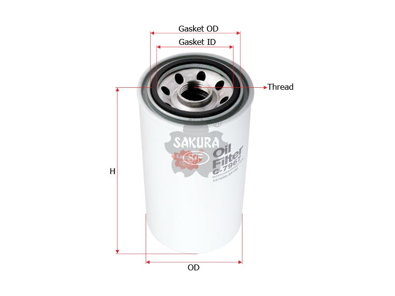 SAKURA,, Oil Filter (Spin-On), 127695-35150, C-7967, YANMAR