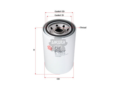SAKURA,, Oil Filter (Spin-On), 267715, C-7973, DAF