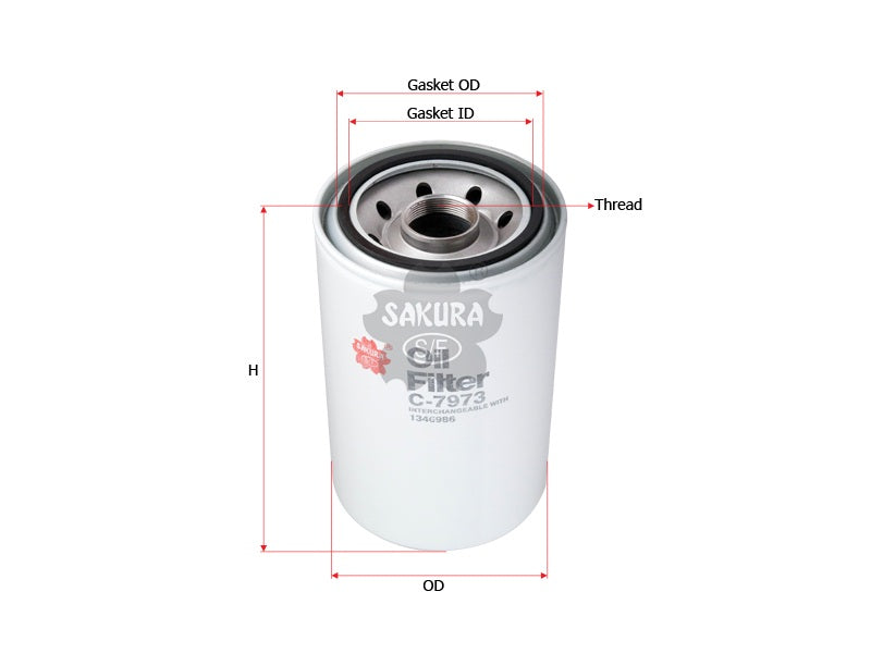 กรองน้ำมันเครื่อง(Spin-On) , SAKURA, 267715, C-7973, DAF (126849)