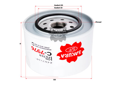 SAKURA,, Oil Filter (Spin-On), 2790 1813 01 06, C-7976, TATA