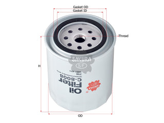 SAKURA,, Oil Filter (Spin-On), A3801600, C-8008, CHRYSLER