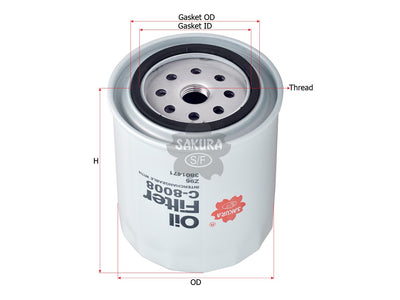 SAKURA,, Oil Filter (Spin-On), A3801600, C-8008, CHRYSLER