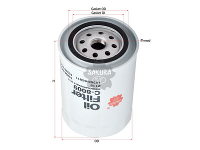 SAKURA,, Oil Filter (Spin-On), 15208-65014, C-8009, AIRMAN