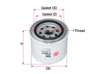 SAKURA,, Oil Filter (Spin-On), MD136466, C-8012, HITACHI