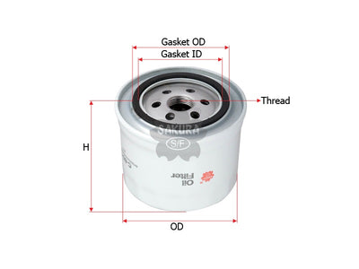 SAKURA,, Oil Filter (Spin-On), 7702062755, C-8017, RENAULT