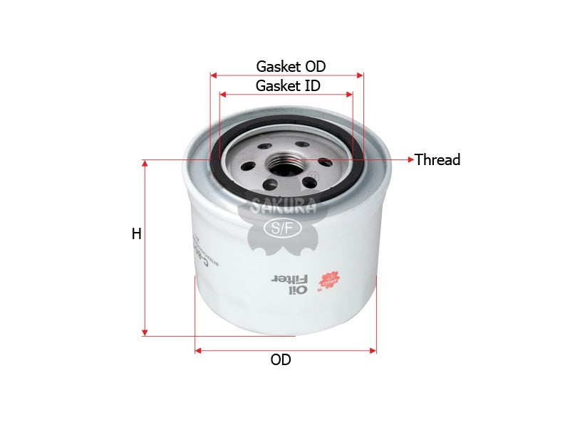 SAKURA,, Oil Filter (Spin-On), 7702062755, C-8017, RENAULT