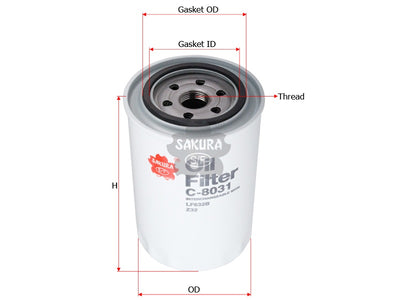 SAKURA,, Oil Filter (Spin-On), 152499, C-8031, EUCLID
