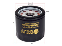 SAKURA,, Oil Filter (Spin-On), 15208-KA000, C-8036XPL, MAZDA