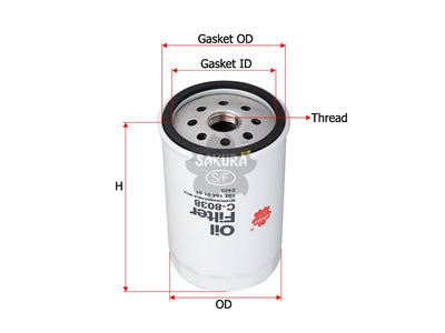 กรองน้ำมันเครื่อง(Spin-On) , SAKURA, 102 184 01 01, C-8038, MERCEDES-BENZ (124857)