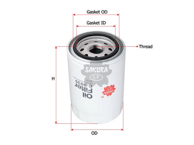 SAKURA,, Oil Filter (Spin-On), GFE154, C-8039, JAGUAR