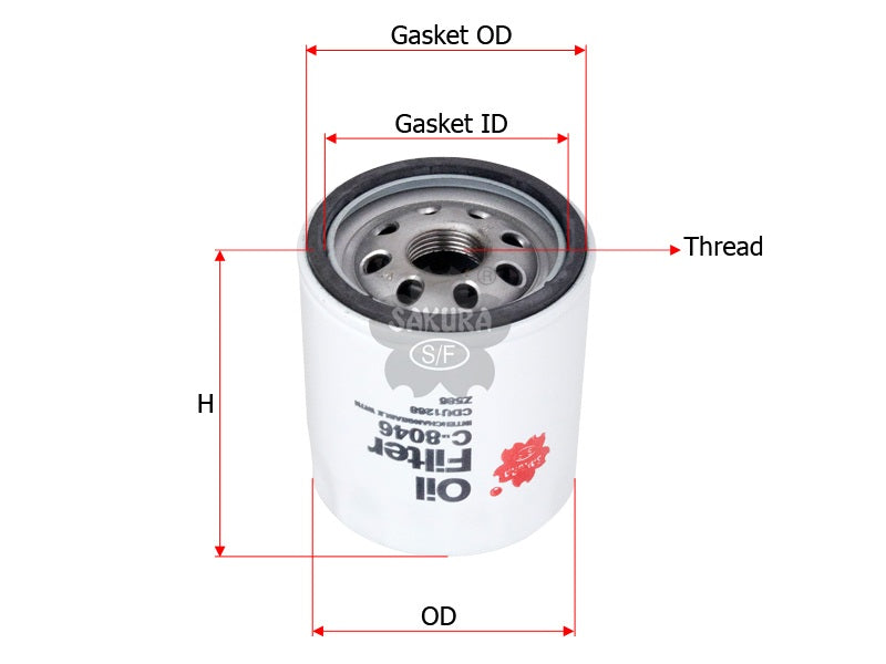 SAKURA,, Oil Filter (Spin-On), CDU1268, C-8046, MG