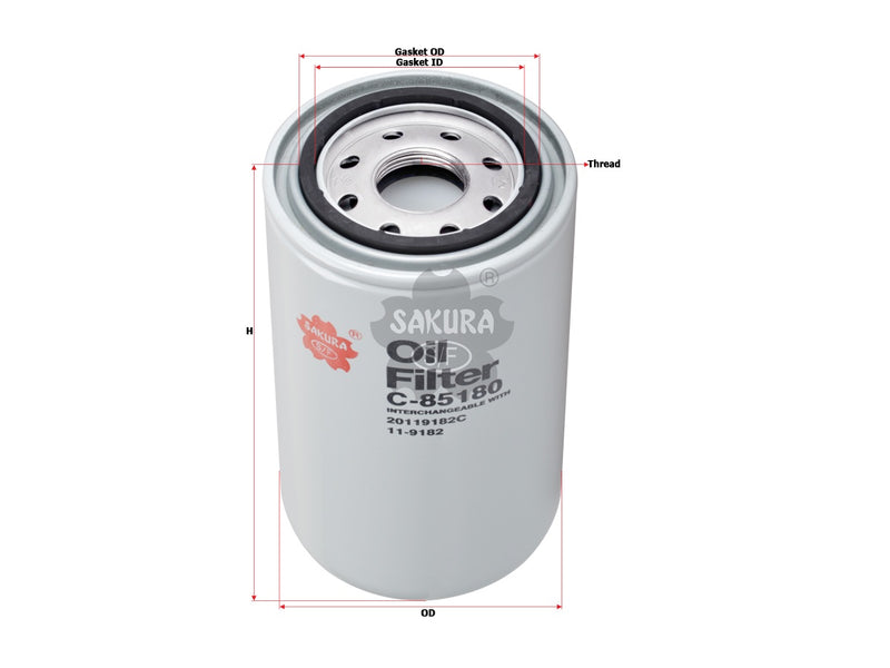 กรองน้ำมันเครื่อง(Spin-On) , SAKURA, 2660002, C-85180, THERMO-KING (126606)