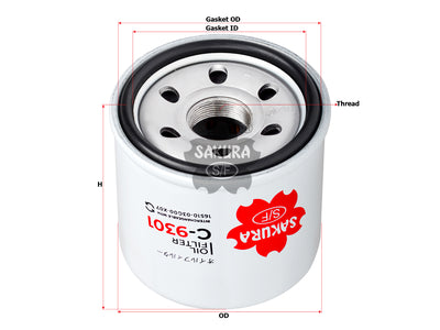 SAKURA,, Oil Filter (Spin-On), 16510-34E0-000, C-9301, MASSEY-FERGUSON