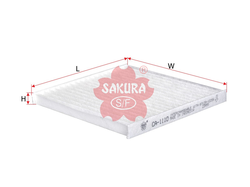 SAKURA,, Cabin Air Filter (Element), 87139-02100, CA-1110, TOYOTA