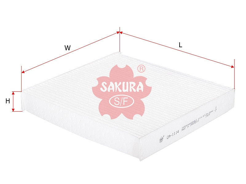 SAKURA Cabin Air Filter (Part No: 87139-0K010 / CA-1114) for Toyota