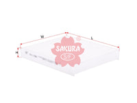 ไส้กรองอากาศห้องโดยสาร(Element) SAKURA, 87139-48050, CA-11380, TOYOTA (124074)
