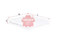 ไส้กรองอากาศห้องโดยสาร(Element) SAKURA, 3078037-6, CA-19160, VOLVO (123361)