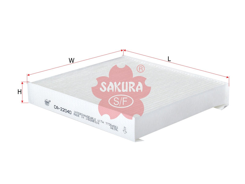 SAKURA,, Cabin Air Filter (Element), 77364561, CA-22040, CITROEN