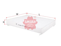 ไส้กรองอากาศห้องโดยสาร(ไส้กรอง) SAKURA, A203 830 02 18, CA-26020, MERCEDES-BENZ (124850)
