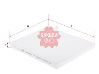 ไส้กรองอากาศห้องโดยสาร(Element), SAKURA, P8790-1F200A, CA-2807, KIA (125866)