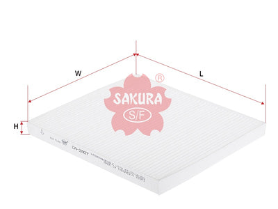 ไส้กรองอากาศห้องโดยสาร(Element), SAKURA, P8790-1F200A, CA-2807, KIA (125866)
