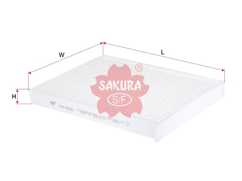 SAKURA,, Cabin Air Filter (Element), 4A0 819 439A, CA-3101, AUDI