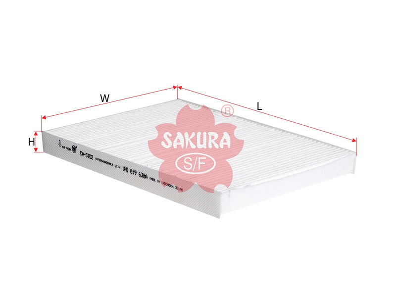 ไส้กรองแอร์(Element), SAKURA, 1H0 819 644A, CA-3102, SEAT (MEXICO) (123466)