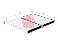 ไส้กรองอากาศห้องโดยสาร(Element), SAKURA, 91175923, CA-6511, SUZUKI (123809)