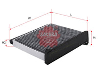 ไส้กรองอากาศแอร์(Element) , SAKURA, 7803A084, CAC-1006, MITSUBISHI (124899)