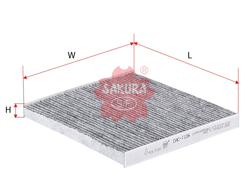 Cabin Air Filter (Element)၊ SAKURA၊ 88568-02030၊ CAC-1106၊ TOYOTA (123778)