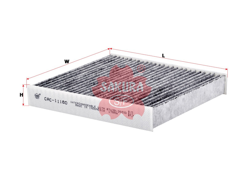 SAKURA,, Cabin Air Filter (Element), 87139-26010N, CAC-11180, TOYOTA