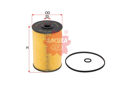 SAKURA,, Fuel Filter (Element), 23304-EV150, EF-1301, SINOTRUK