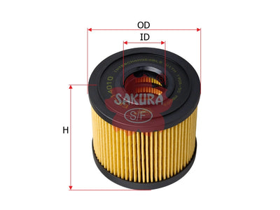 SAKURA,, Fuel Filter (Element), 15412-86CT0, EF-14010, CITROEN