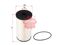 Fuel Filter (Element)၊ SAKURA၊ 8-98092481-1၊ EF-15130၊ ISUZU (125648)