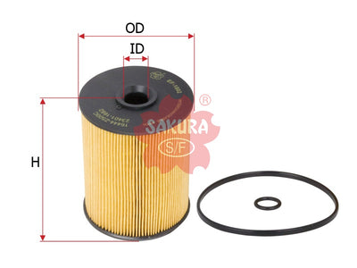 SAKURA,, Fuel Filter (Element), 23304-JAB00, EF-1802, HINO