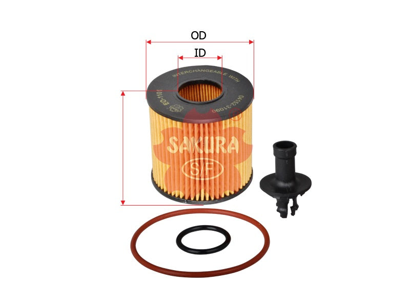 SAKURA,, Oil Filter (Element), 04152-31090, EO-1101, LEXUS