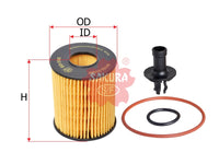 กรองน้ำมันเครื่อง(ไส้กรอง) SAKURA, 04152-YZZA5, EO-1102, TOYOTA (123995)