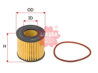SAKURA Oil Filter (Element) 04152-YZZA6 EO-11050 TOYOTA