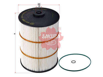 SAKURA,, Oil Filter (Element), 15607-LCD80, EO-1303, HINO