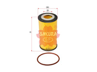 กรองน้ำมันเครื่อง(ไส้กรอง) SAKURA, 8692305, EO-19030, VOLVO CARS (123290)