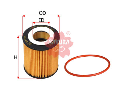 SAKURA,, Oil Filter (Element), 9192426, EO-2301, VAUXHALL