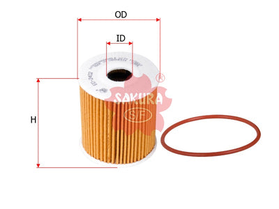 SAKURA,, Oil Filter (Element), 57021, EO-2402, VOLVO CARS