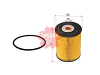 SAKURA,, Oil Filter (Element), 021 115 562 A, EO-2603, VOLKSWAGEN