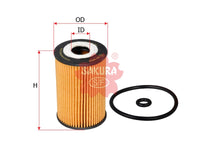 SAKURA,, Oil Filter (Element), A166 180 02 09, EO-2622, MERCEDES-BENZ