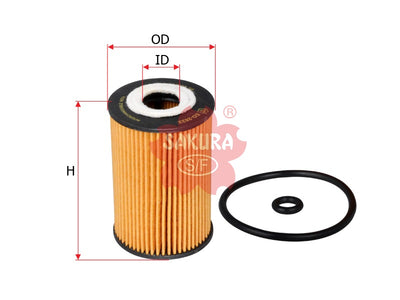 กรองน้ำมันเครื่อง(ไส้กรอง) SAKURA, A166 180 02 09, EO-2622, MERCEDES-BENZ (124801)