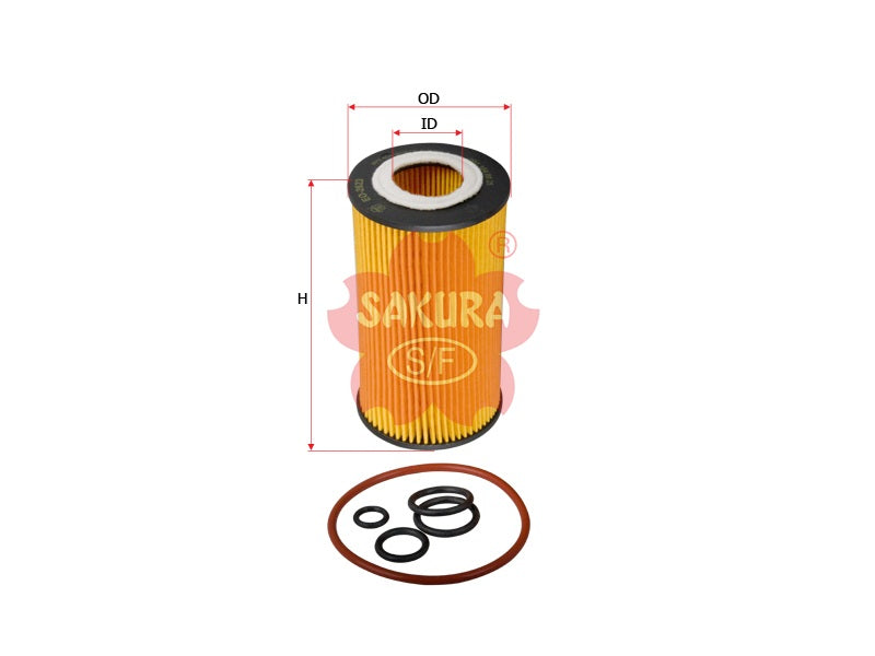 Oil Filter (Element), SAKURA, 611 180 00 09, EO-2623, MERCEDES-BENZ (124799)