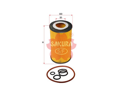 กรองน้ำมันเครื่อง(ไส้กรอง) SAKURA, 611 180 00 09, EO-2623, MERCEDES-BENZ (124799)