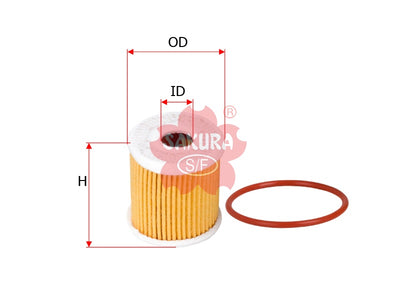 SAKURA,, Oil Filter (Element), 160 184 00 25, EO-2627, SMART