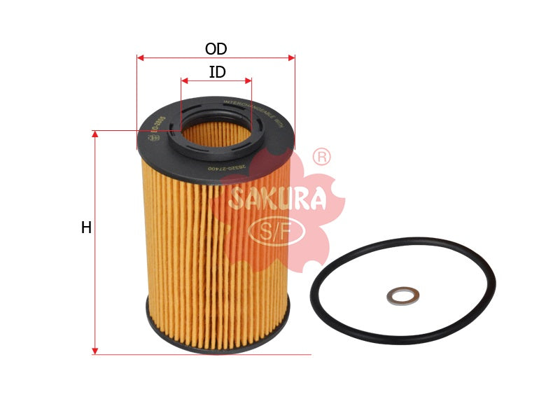 SAKURA,, Oil Filter (Element), 26320-27400, EO-2805, KIA