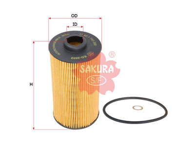 SAKURA,, Oil Filter (Element), LPW 000010, EO-3002, BMW ALPINA B. BOVENSIEPEN